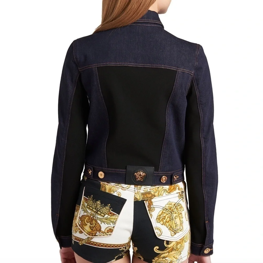 Versace paneled contrast-stitch denim jacket - Picture 13 of 15